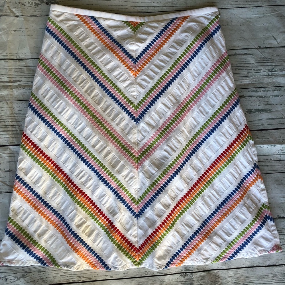 Talbots Size 4 Petite A-Line Multi Color Skirt - image 1